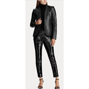 Lauren Ralph Lauren Women's Black Sequin Pull on Pants Size XS